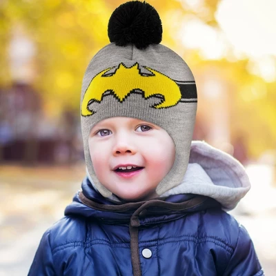 DC COMICS Batman Boy’s Winter Beanie Hat And Mittens Set, Toddlers Ages 2-4 3 DC COMICS Batman Boy’s Winter Beanie Hat And Mittens Set, Toddlers Ages 2-4