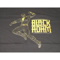 DC COMICS Black Adam Gold Line Art And Logo Black T-Shirt Toddler Boy To Youth Boy