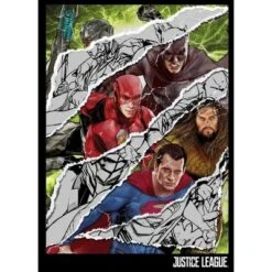 DC COMICS Justice League Movie Torn Character Graphic Black T-shirt Toddler Boy To Youth Boy