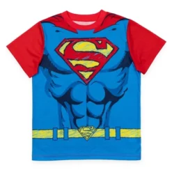 DC Comics Justice League Superman Cosplay Pajama Shirts And Shorts Blue/Red/White