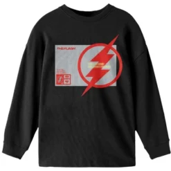 DC COMICS Flash Saving The Future And The Past Youth Black Long Sleeve Shirt -Dc Comics GUEST 8d4475b0 4931 4f86 a255 8154e62ffc7d