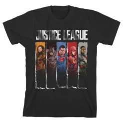 DC COMICS Justice League Movie Superhero Panels Black T-shirt Toddler Boy To Youth Boy -Dc Comics GUEST 9420c057 e5bd 4f58 bf56 8ed272f14235