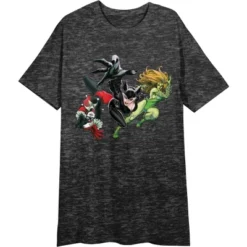 DC COMICS Catwoman Poison Ivy Harley Quinn Women's Heather Charcoal Night Shirt -Dc Comics GUEST 95e757f9 a8a8 466e 9135 ced73694916e