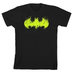 DC COMICS Batman Neon Green Faded Logo Black T-shirt Toddler Boy To Youth Boy -Dc Comics GUEST 97589a51 8d28 47f5 8b83 cfc0db483efb