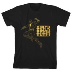 DC COMICS Black Adam Gold Line Art And Logo Black T-Shirt Toddler Boy To Youth Boy -Dc Comics GUEST 990d9797 f9e3 4102 9355 c6fdf8bbb4ab
