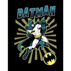 DC COMICS Batman In Action Boy's Black T-shirt Toddler Boy To Youth Boy