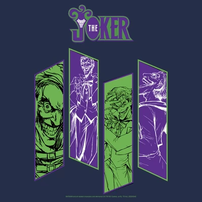 DC COMICS Men's Batman Joker Classic Villain Panels T-Shirt 3 DC COMICS Men's Batman Joker Classic Villain Panels T-Shirt