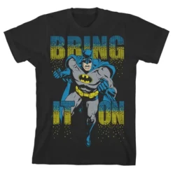 DC COMICS Batman Bring It On Boys' Black Short Sleeve T-shirt Toddler Boy To Youth Boy -Dc Comics GUEST a955a171 b34b 4ad5 8c18 86dcf17b614f