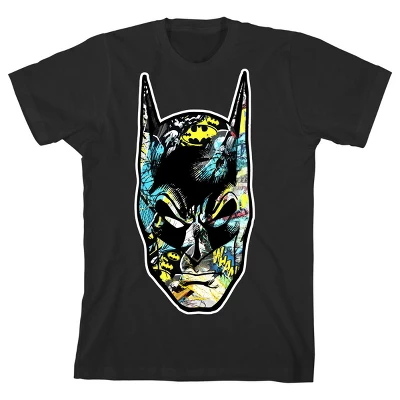 DC COMICS Batman Mask Graphics Black T-shirt Toddler Boy To Youth Boy 5 DC COMICS Batman Mask Graphics Black T-shirt Toddler Boy To Youth Boy - Image 3