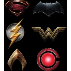 DC COMICS Justice League Movie Emblems Black T-shirt Toddler Boy To Youth Boy