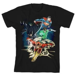 DC COMICS Group Art Justice League Black T-Shirt Toddler Boy To Youth Boy -Dc Comics GUEST bef73334 fa03 44b0 b533 fd8ff798656d
