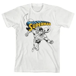 DC COMICS Superman Lineart Crew Neck Short Sleeve White T-shirt Toddler Boy To Youth Boy -Dc Comics GUEST c1adaf14 b6be 4979 9dbb 81d4354391bf