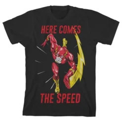 DC COMICS Flash Here Comes The Speed Black T-shirt Toddler Boy To Youth Boy -Dc Comics GUEST c218a3b9 0199 45f5 a826 8b8b5c94879f