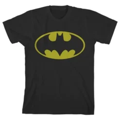 DC COMICS Batman Classic Logo Black T-shirt Toddler Boy To Youth Boy