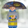 DC COMICS Batman Or Superman Boy's Umbrella And Raincoat Set, Kids Ages 2-7