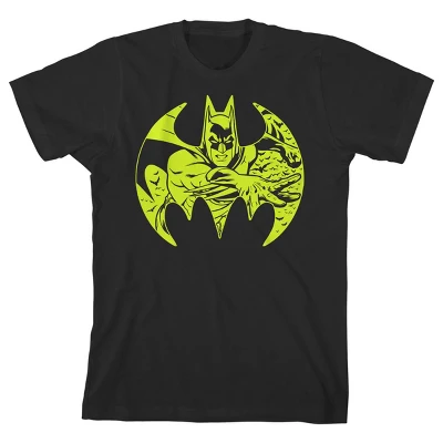 DC COMICS Batman Neon Yellow Logo And Character Black T-shirt Toddler Boy To Youth Boy 8 DC COMICS Batman Neon Yellow Logo And Character Black T-shirt Toddler Boy To Youth Boy - Image 6