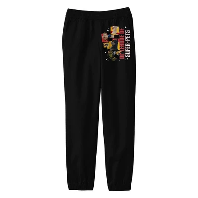 DC Comics League Of Super Pets Youth Black Graphic Jogger Pants 7 DC Comics League Of Super Pets Youth Black Graphic Jogger Pants - Image 5