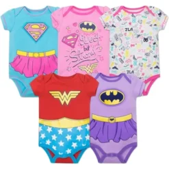 DC Comics Justice League Wonder Woman Batgirl Supergirl 5 Pack Short Sleeve Bodysuits Newborn To Infant -Dc Comics GUEST d2da3e08 dcab 4e9a 9b45 4e03ab1e4d19
