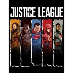 DC COMICS Justice League Movie Superhero Panels Black T-shirt Toddler Boy To Youth Boy