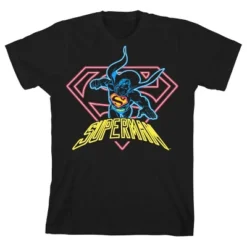 DC COMICS Superman Neon Art Black Graphic Tee Toddler Boy To Youth Boy 9 DC COMICS Superman Neon Art Black Graphic Tee Toddler Boy To Youth Boy -Dc Comics GUEST d6aa450e 7a46 447d 9325 203f50f856d5