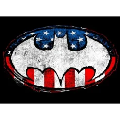 DC COMICS Batman Stars And Stripes Logo Black T-shirt Toddler Boy To Youth Boy