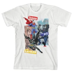 DC Comics Heroes The Good The Bad The Batman White T-Shirt Toddler Boy To Youth Boy 14 DC Comics Heroes The Good The Bad The Batman White T-Shirt Toddler Boy To Youth Boy -Dc Comics GUEST d78adec7 53af 4b47 89cf 4b8d219f32e2