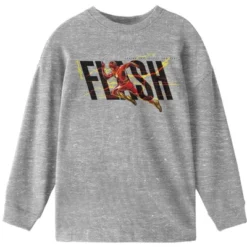 DC COMICS Flash Movie Hero Running Youth Athletic Heather Long Sleeve Shirt -Dc Comics GUEST d8948e1b 516b 43f5 9c0b 052c5dd4acff