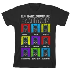 DC COMICS Batman The Many Moods Of Batman Black Graphic Tee Toddler Boy To Youth Boy -Dc Comics GUEST d8ec00fa d3e4 4f8a 91ec 1a7a73bbf87a