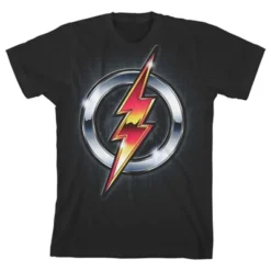 DC COMICS Flash Metallic Logo Black T-shirt Toddler Boy To Youth Boy -Dc Comics GUEST da6f429d 91e8 4bb8 bafe ac929e5634dc