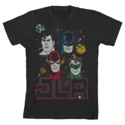 DC COMICS Justice League JLA Four Heroes Black T-shirt Toddler Boy To Youth Boy 13 DC COMICS Justice League JLA Four Heroes Black T-shirt Toddler Boy To Youth Boy -Dc Comics GUEST e215fd87 e2ec 4be6 88f1 8e441e082eae
