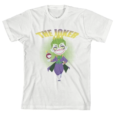 DC COMICS Boy's White Tee, Chibi Joker Full-Body Toddler Boy To Youth Boy 5 DC COMICS Boy's White Tee, Chibi Joker Full-Body Toddler Boy To Youth Boy - Image 3
