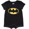 DC Comics Justice League Batman Short Sleeve Romper & Sunhat Dark Gray