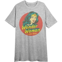DC COMICS Wonder Woman Superhero In Circle Women's Athletic Heather Tshirt -Dc Comics GUEST ede46c56 715f 4eff 8651 4e3a2189e148