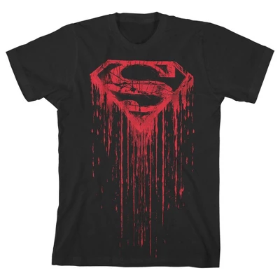 DC COMICS Superman Dripping S Shield Black Graphic Tee Toddler Boy To Youth Boy 8 DC COMICS Superman Dripping S Shield Black Graphic Tee Toddler Boy To Youth Boy - Image 6
