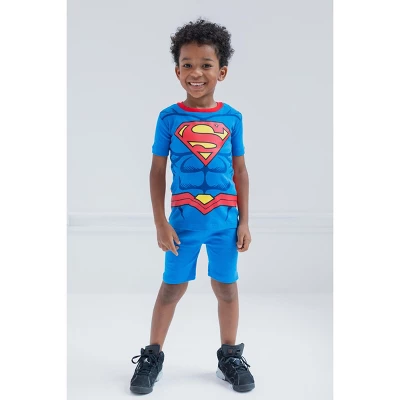 DC Comics Justice League The Flash Superman Batman Pajama Shirts And Shorts Little Kid To Big Kid 3 DC Comics Justice League The Flash Superman Batman Pajama Shirts And Shorts Little Kid To Big Kid