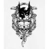 DC COMICS Batman Bat Mask And Three Skulls Men's White Graphic Hoodie -Dc Comics GUEST f6192e82 2cce 4486 a3fd ead99a9330b3