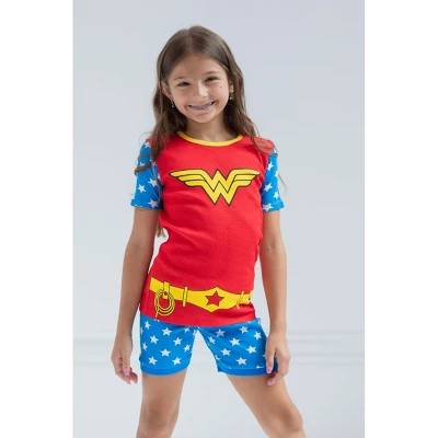 DC Comics Justice League Wonder Woman Girls Pajama Shirt And Shorts Sleep Set Toddler 3 DC Comics Justice League Wonder Woman Girls Pajama Shirt And Shorts Sleep Set Toddler