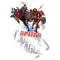 DC COMICS Justice League Movie United Superheroes Black T-shirt Toddler Boy To Youth Boy