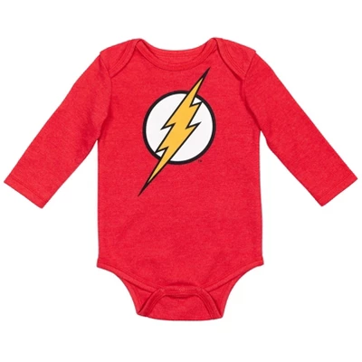 DC COMICS Warner Bros. Justice League Superman Batman Flash 3 Pack Long Sleeve Bodysuit 3 DC COMICS Warner Bros. Justice League Superman Batman Flash 3 Pack Long Sleeve Bodysuit