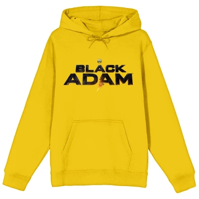 DC COMICS Black Adam Text Logo Men's Yellow Sweatshirt 6 DC COMICS Black Adam Text Logo Men's Yellow Sweatshirt - Image 4