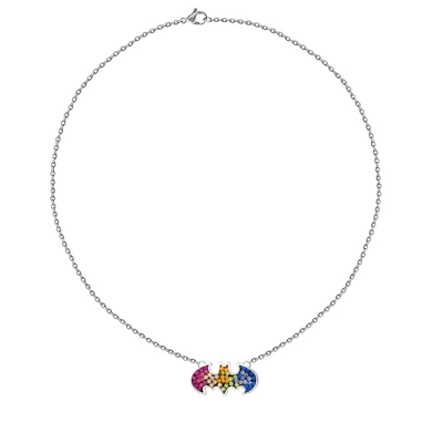 DC Comics Batman Stainless Steel Crystal Necklace, Official License 5 DC Comics Batman Stainless Steel Crystal Necklace, Official License - Image 3