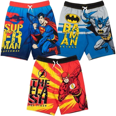 DC Comics Justice League The Flash Superman Batman 3 Pack Swim Trunks Toddler 11 DC Comics Justice League The Flash Superman Batman 3 Pack Swim Trunks Toddler - Image 9